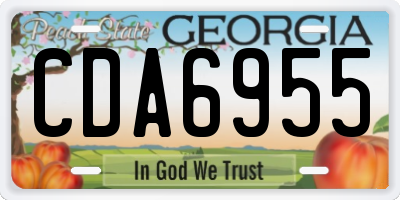 GA license plate CDA6955