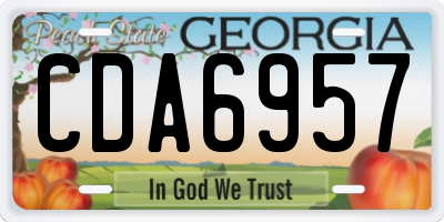 GA license plate CDA6957
