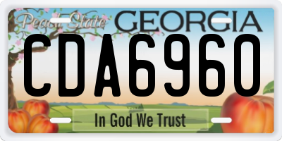 GA license plate CDA6960
