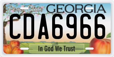 GA license plate CDA6966