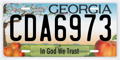 GA license plate CDA6973