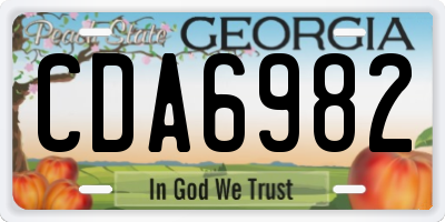 GA license plate CDA6982