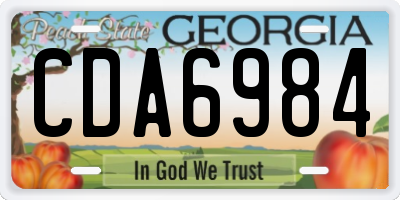 GA license plate CDA6984
