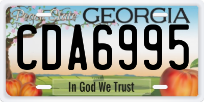 GA license plate CDA6995