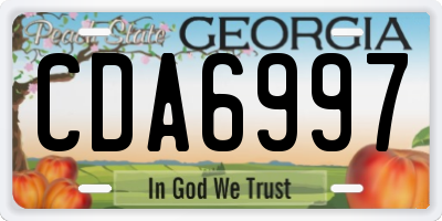GA license plate CDA6997