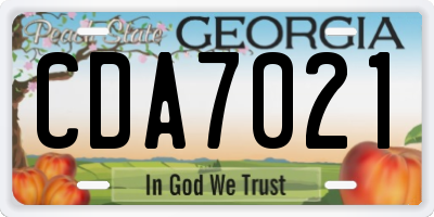 GA license plate CDA7021