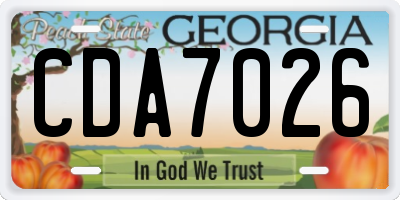 GA license plate CDA7026