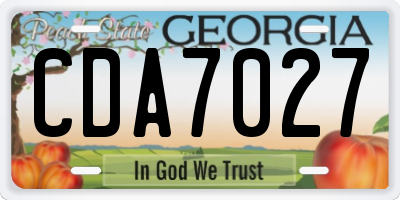 GA license plate CDA7027