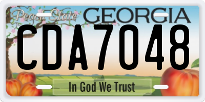 GA license plate CDA7048