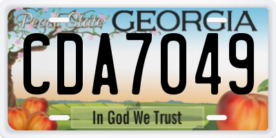 GA license plate CDA7049