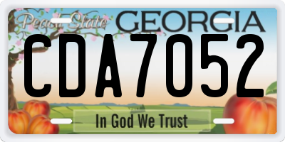 GA license plate CDA7052