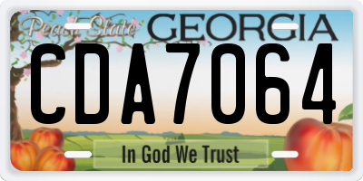 GA license plate CDA7064