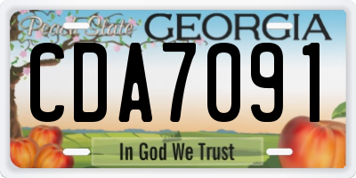 GA license plate CDA7091