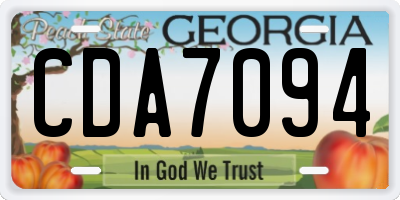 GA license plate CDA7094
