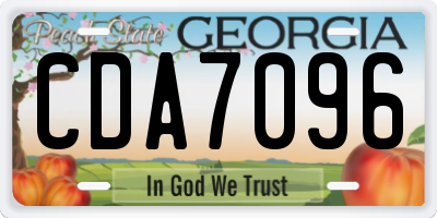 GA license plate CDA7096