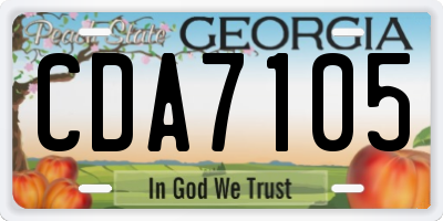 GA license plate CDA7105