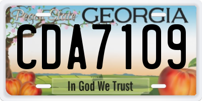 GA license plate CDA7109