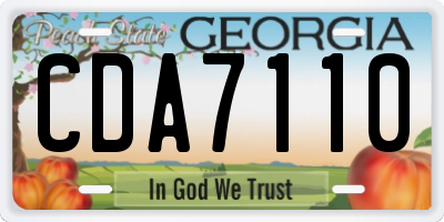 GA license plate CDA7110