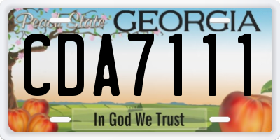 GA license plate CDA7111