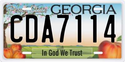 GA license plate CDA7114
