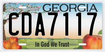 GA license plate CDA7117