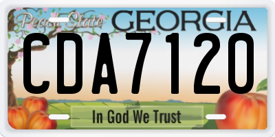 GA license plate CDA7120