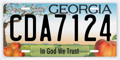 GA license plate CDA7124