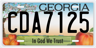 GA license plate CDA7125