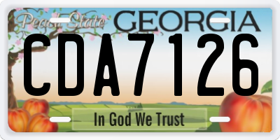 GA license plate CDA7126