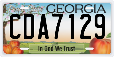 GA license plate CDA7129