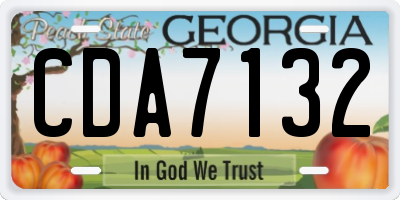 GA license plate CDA7132