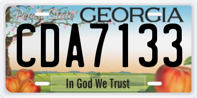 GA license plate CDA7133
