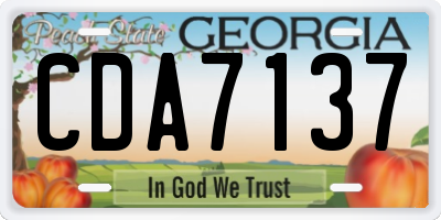 GA license plate CDA7137
