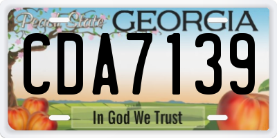 GA license plate CDA7139
