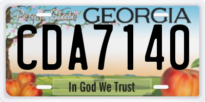 GA license plate CDA7140
