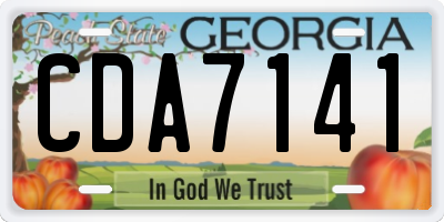 GA license plate CDA7141