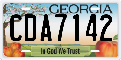 GA license plate CDA7142