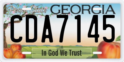 GA license plate CDA7145