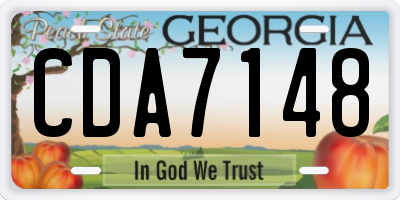 GA license plate CDA7148