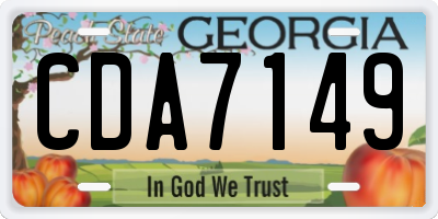 GA license plate CDA7149