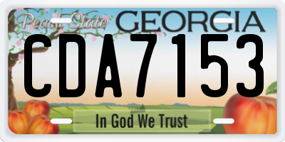 GA license plate CDA7153