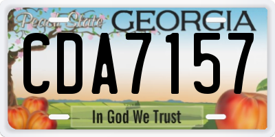 GA license plate CDA7157