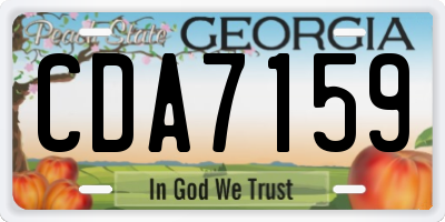 GA license plate CDA7159
