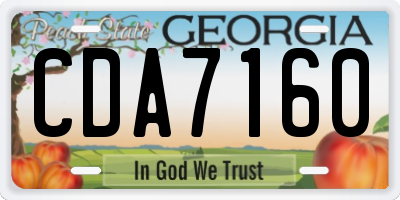 GA license plate CDA7160