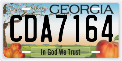 GA license plate CDA7164