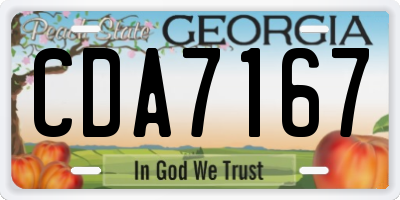 GA license plate CDA7167