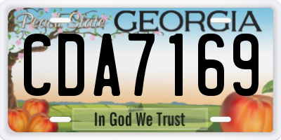 GA license plate CDA7169