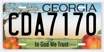 GA license plate CDA7170