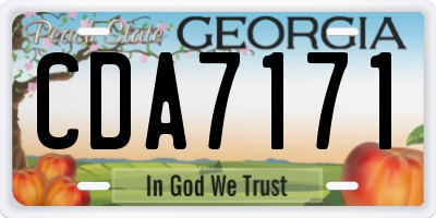 GA license plate CDA7171