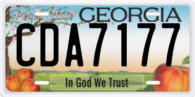 GA license plate CDA7177